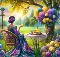 Пазл В саду