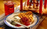 Пазл Вафли с джемом и чаем