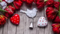 Пазл Валентинки в горошек