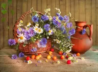 Пазл Васильки и ромашки