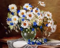 Пазл Васильки и ромашки