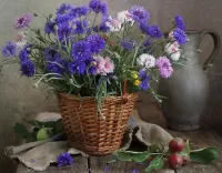 Пазл Васильки в корзине 