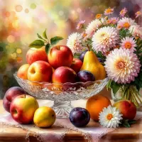 Пазл Ваза с фруктами