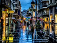 Пазл Вечер, дождь