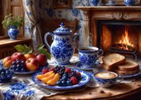 Пазл Вечер у камина