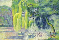 Пазл Верба и птицы