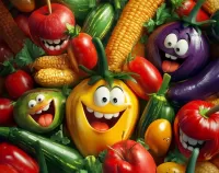 Пазл Весёлые овощи 