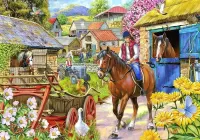 Пазл Выгул лошадей