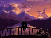 Пазл Двое на мосту