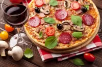 Пазл Вино и пицца