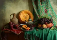 Пазл Виноград и персики