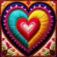 Пазл Вышитое сердце