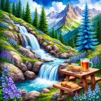 Пазл Водопад