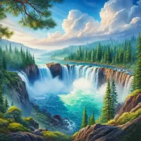 Пазл Водопад