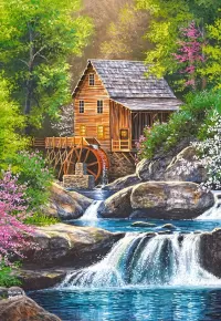 Пазл Водяная мельница