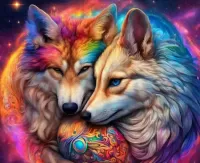 Пазл Волки