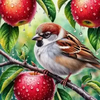 Пазл Воробей