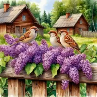 Пазл Воробьи