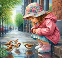 Пазл Воробьи