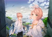 Пазл Встреча над городом