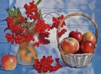 Пазл Яблоки и калина