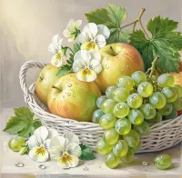 Пазл Яблоки и виноград