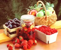 Пазл Яблоки с ягодами