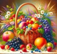 Пазл Ягоды и фрукты