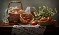Пазл Яйца и цветы