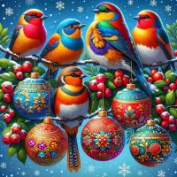 Пазл Яркие птички