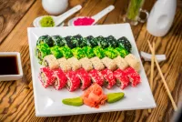 Пазл яркие суши