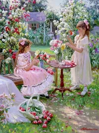 Пазл Юные флористки