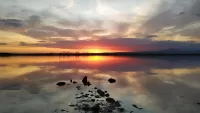Пазл Закат над озером