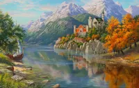 Пазл Замок у реки 