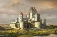 Пазл Замок в поле