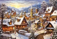 Пазл Заснеженный город