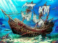 Пазл Затонувший корабль 