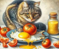 Пазл Завтрак для кота