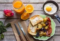 Пазл Завтрак и цветок