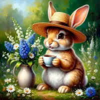 Пазл Заяц в шляпе
