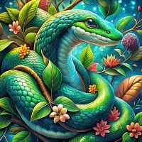 Пазл Зеленая змея