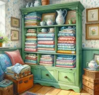 Пазл Зеленый шкаф