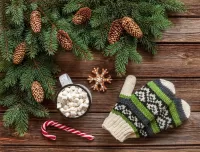 Пазл Зелёные варежки