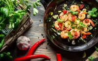 Пазл жареные креветки