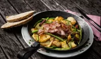 Пазл жареный картофель с беконом