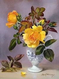 Пазл Желтые розы