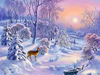 Пазл Олененок в лесу 