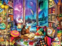 Пазл Зима за окном