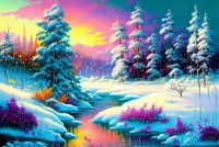 Пазл Зимний пейзаж