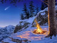 Пазл Зимний костер